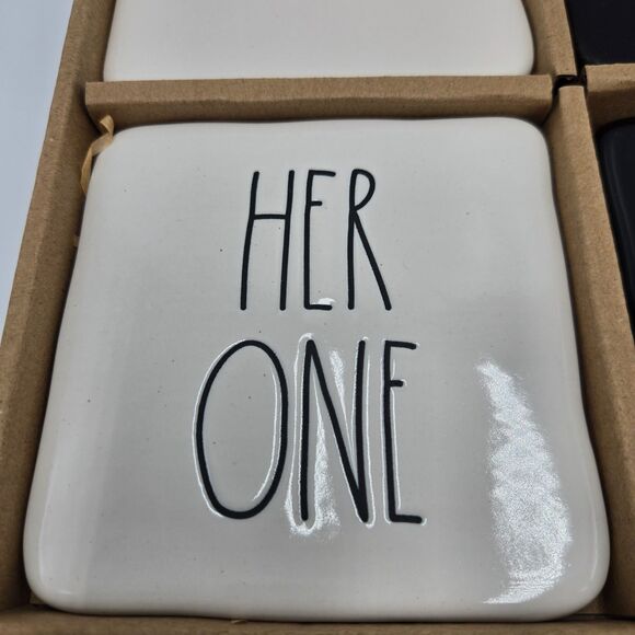 Rae Dunn Wedding Coasters 4 Pc Bridal Shower I Do Couple Marriage Husband Wife - Picture 4 of 6